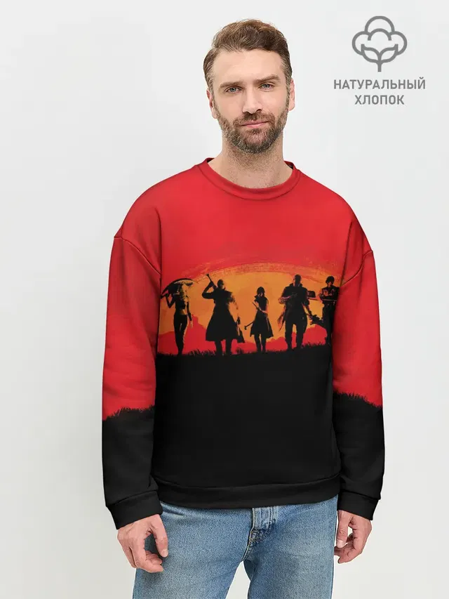 Мужской свитшот базовый с принтом «DMC x RDR»