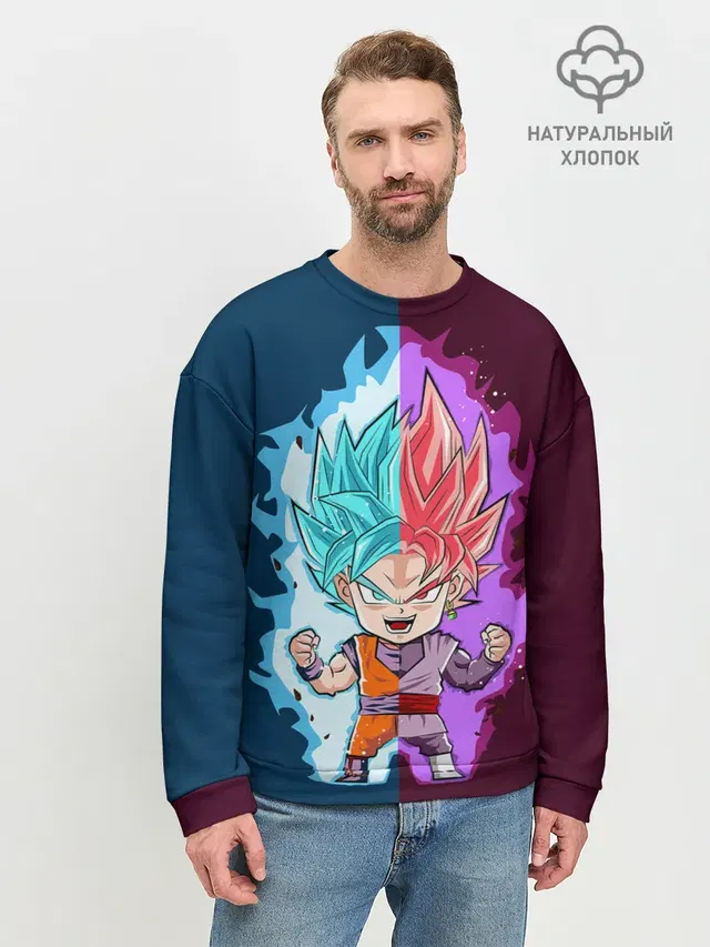 Мужской свитшот базовый с принтом «Vegeta power»