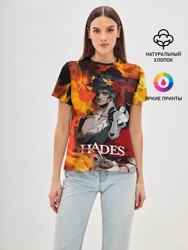 Женская базовая футболка с принтом «Hades»