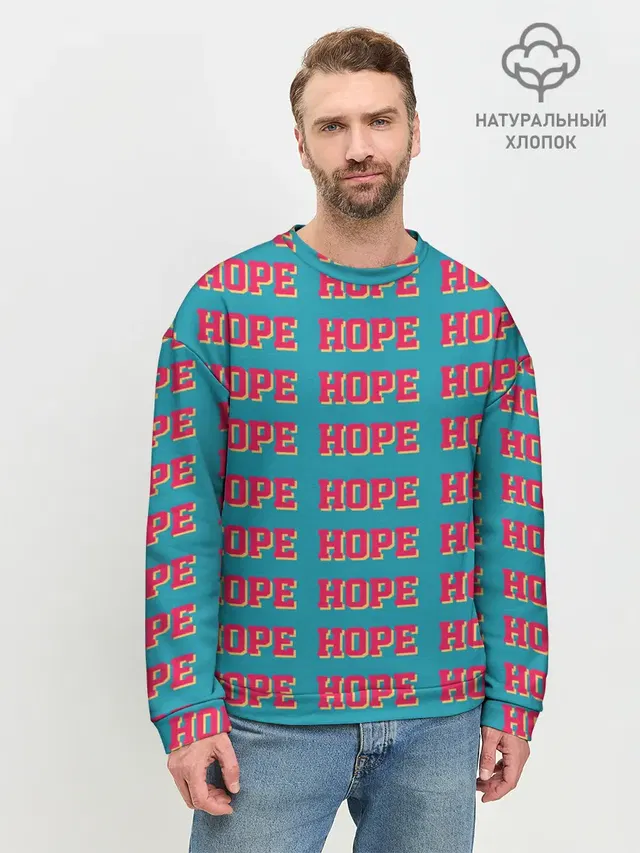 Мужской свитшот базовый с принтом «BTS — HOPE»