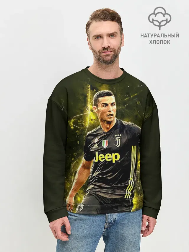 Мужской свитшот базовый с принтом «Ювентус — Cristiano Ronaldo»