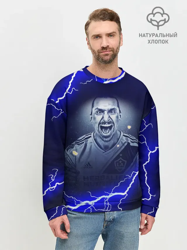 Мужской свитшот базовый с принтом «Златан Ибрагимович ZLATAN»