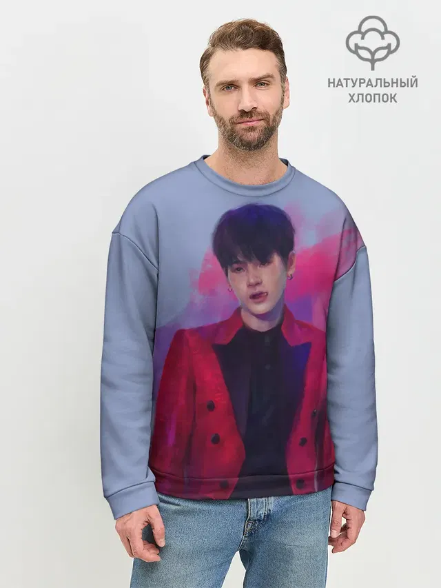 Мужской свитшот базовый с принтом «BTS — Kim Seokjin»