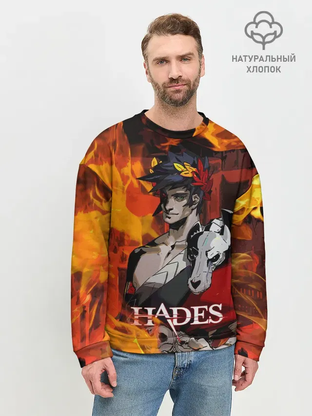 Мужской свитшот базовый с принтом «Hades»