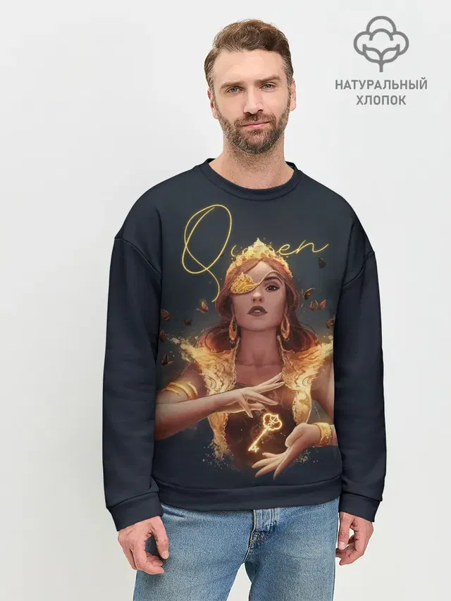 Мужской свитшот базовый с принтом «Queen»