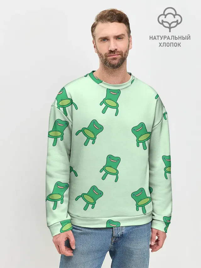 Мужской свитшот базовый с принтом «Froggy crossing»