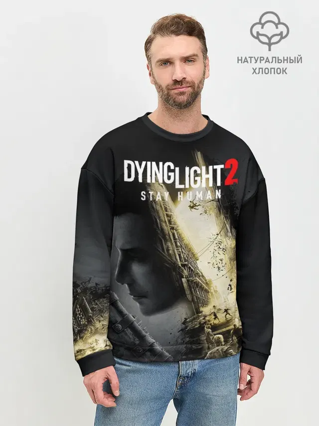 Мужской свитшот базовый с принтом «Dying Light — Dying Light 2 Deluxe»