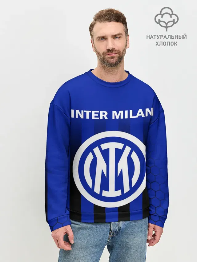 Мужской свитшот базовый с принтом «Интер — INTER MILAN»