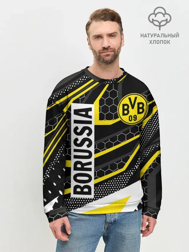 Мужской свитшот базовый с принтом «ФК Боруссия — FC BORUSSIA»
