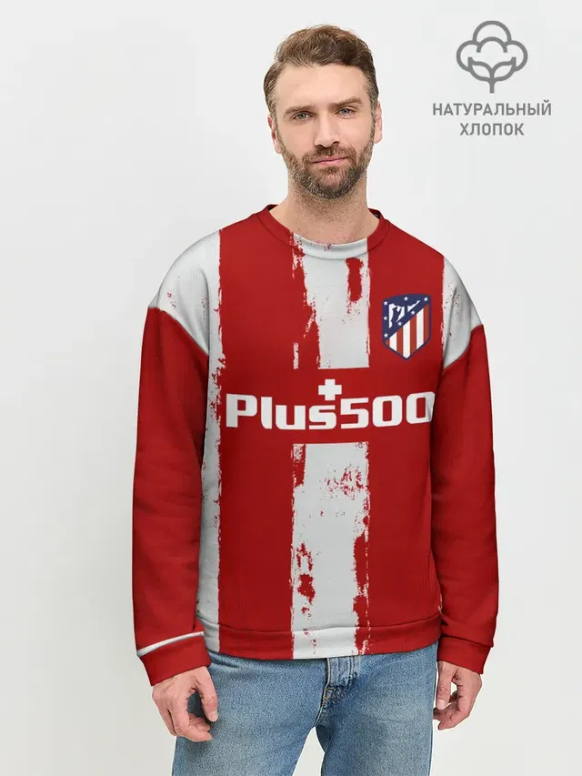 Мужской свитшот базовый с принтом «Atletico Madrid — Суарес Атлетико форма 2021/22»