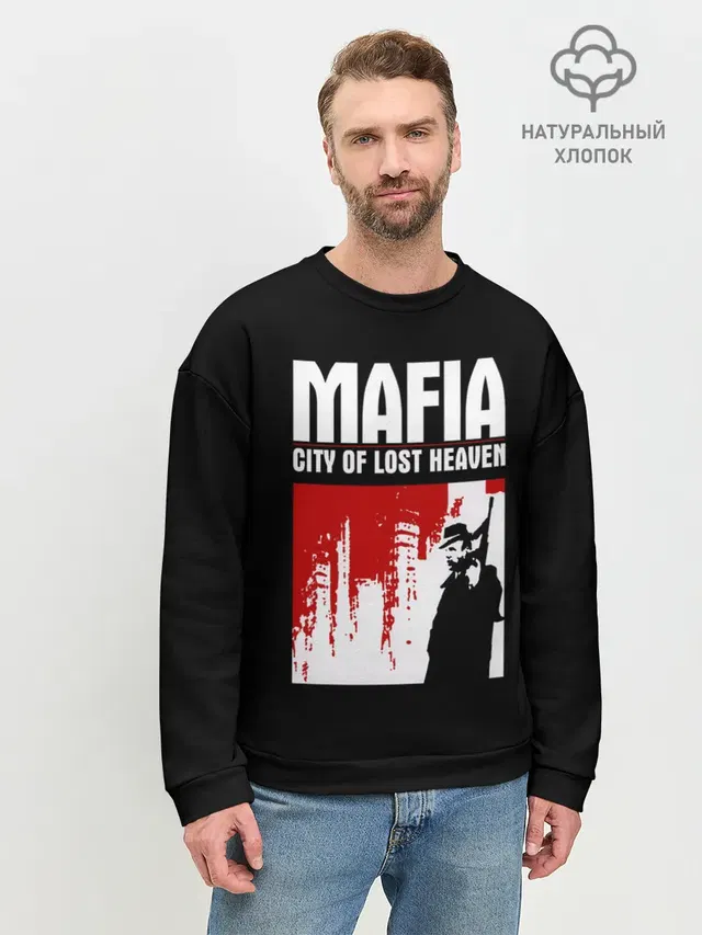 Мужской свитшот базовый с принтом «Mafia — City of lost haven»
