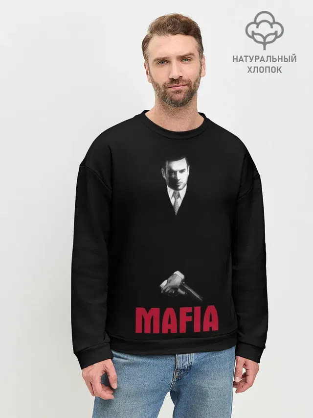 Мужской свитшот базовый с принтом «Mafia — Томас Анжело»