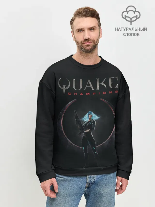 Мужской свитшот базовый с принтом «Quake — Агент постижения»