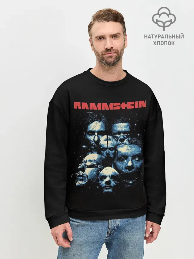 Мужской свитшот базовый с принтом «Rammstein — Rammstine band»