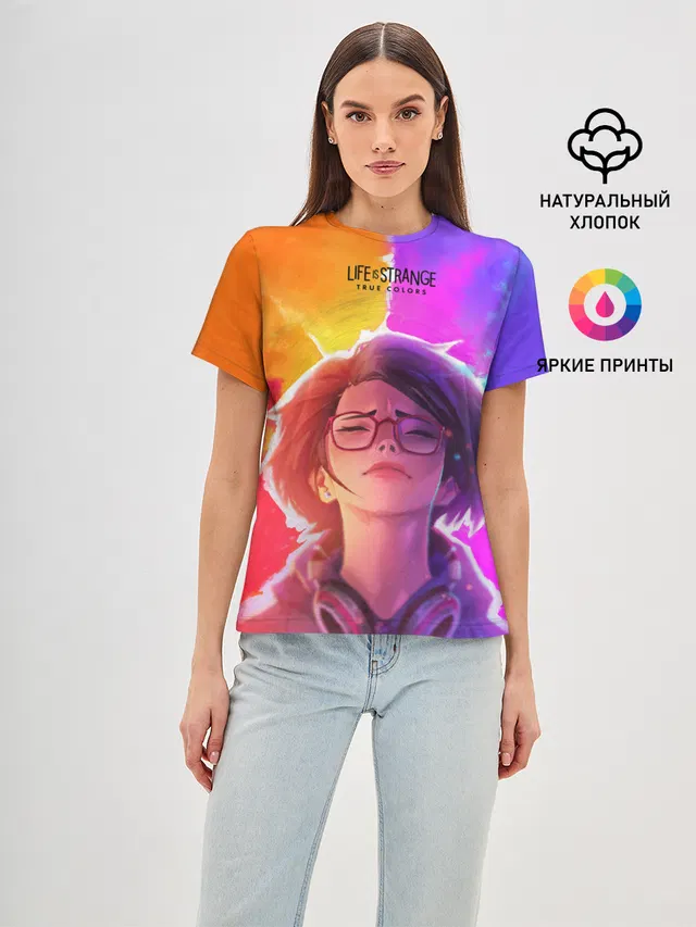 Женская базовая футболка с принтом «Life Is StrangeTrue Colors»