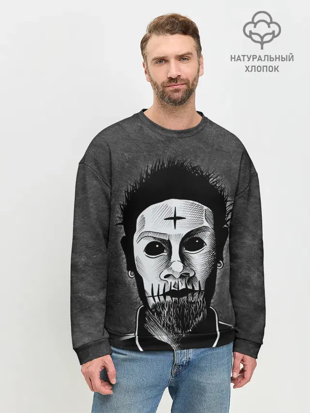 Мужской свитшот базовый с принтом «Wes Borland»