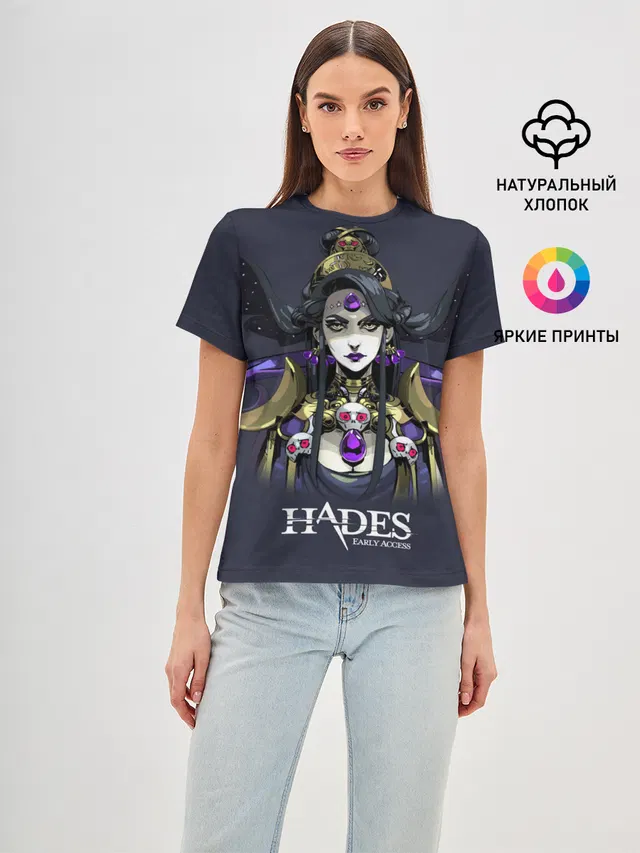 Женская базовая футболка с принтом «Hades — Hades Nyx»