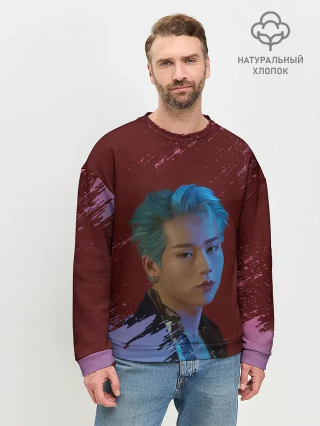 Мужской свитшот базовый с принтом «MONSTA X — MX»