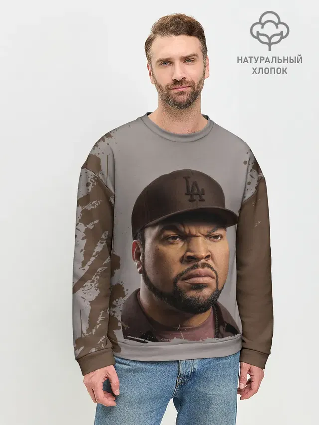 Мужской свитшот базовый с принтом «Ice Cube — Айс Куб»