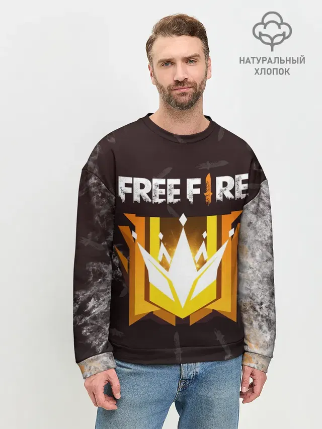 Мужской свитшот базовый с принтом «Garena Free Fire — Free Fire — Фри фаер»