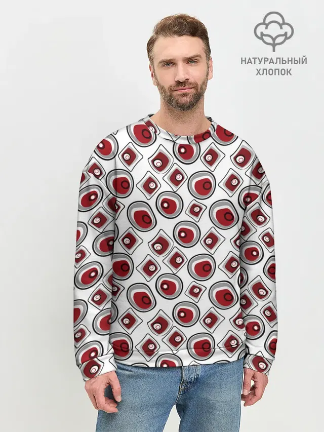 Красно черный узор на белом