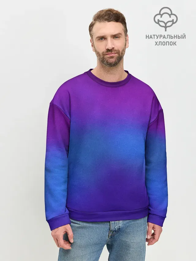 Мужской свитшот базовый с принтом «Текстуры — Leather gradient»