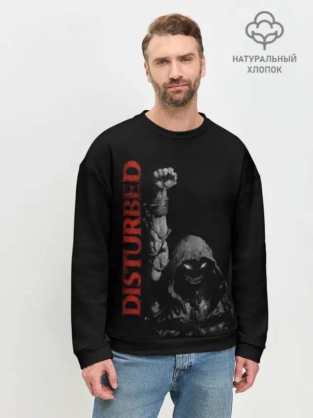 Мужской свитшот базовый с принтом «Disturbed»
