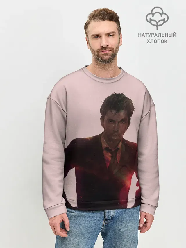 Мужской свитшот базовый с принтом «Nebula — David Tennant»