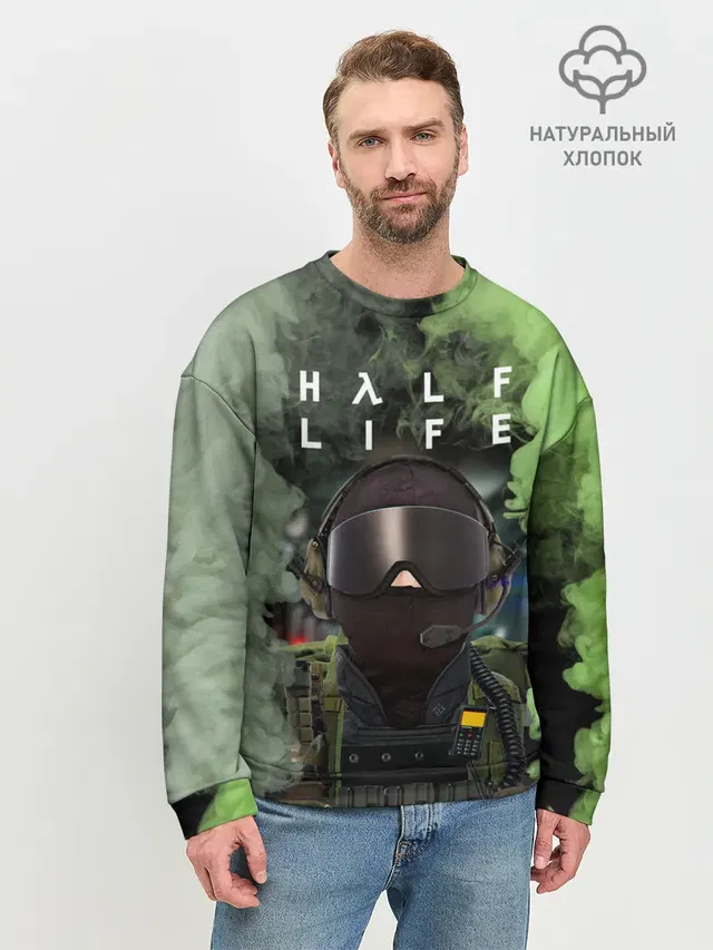 Мужской свитшот базовый с принтом «Half-Life — Opposing Force»