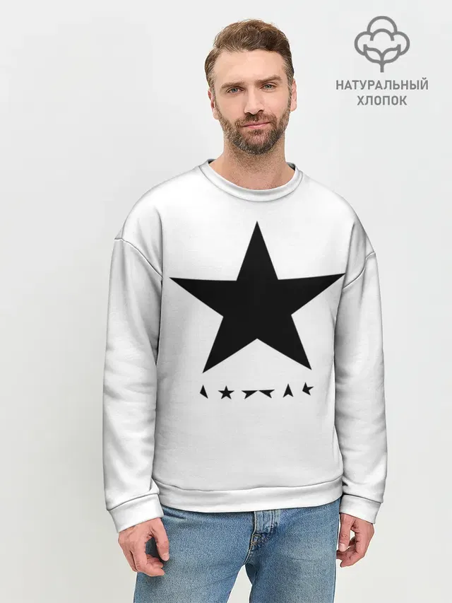 Мужской свитшот базовый с принтом «David Bowie — Blackstar - David Bowie»