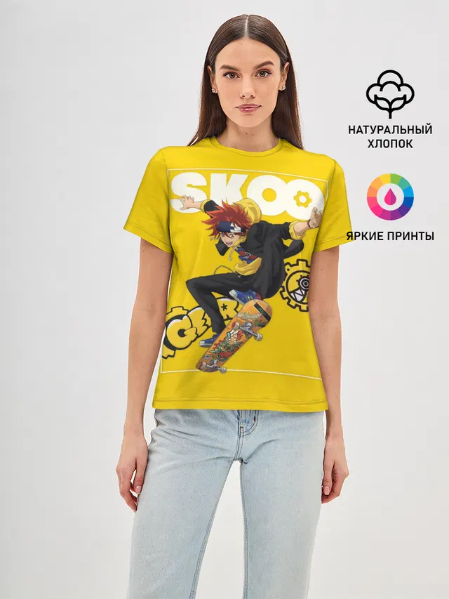 Женская базовая футболка с принтом «Аниме — SK8 the Infinity, Реки Кян»