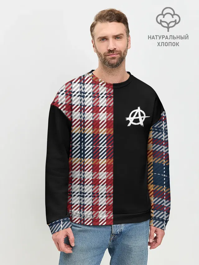 Мужской свитшот базовый с принтом «Анархия — ANARCHY»