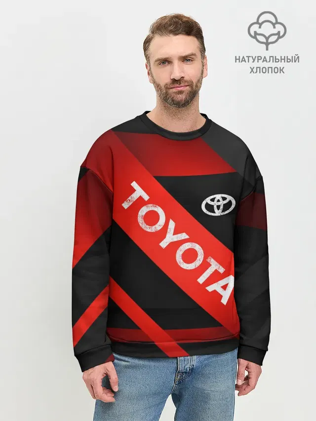 Мужской свитшот базовый с принтом «Тойота — TOYOTA LINES»