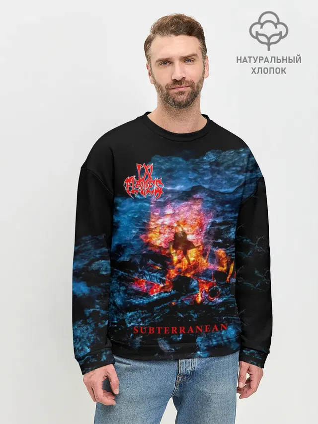 Мужской свитшот базовый с принтом «In Flames — Subterranean - In Flames»