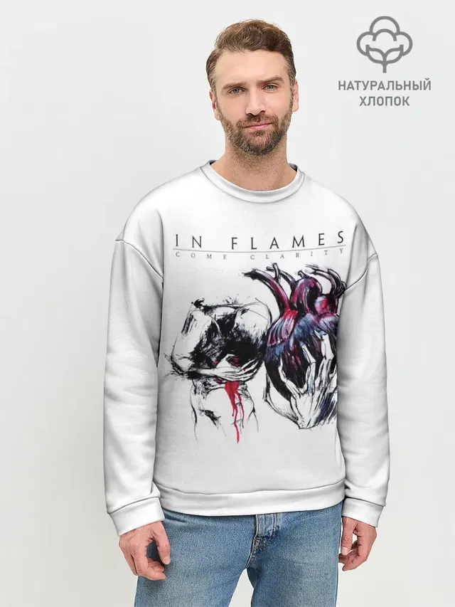 Мужской свитшот базовый с принтом «In Flames — Come Clarity - In Flames»