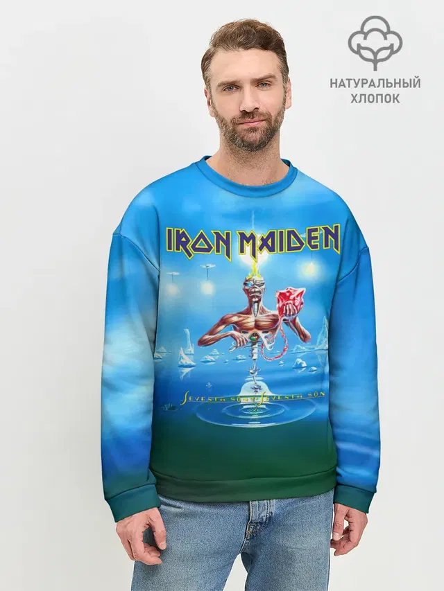 Мужской свитшот базовый с принтом «Iron Maiden — Seventh Son of a Seventh Son - Iron Maiden»