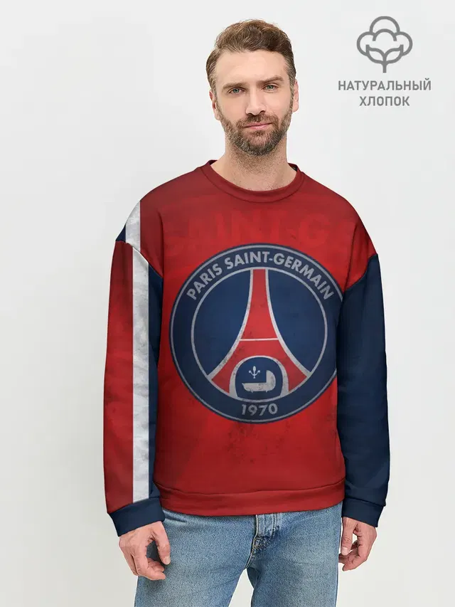 Мужской свитшот базовый с принтом «Paris Saint-Germain»