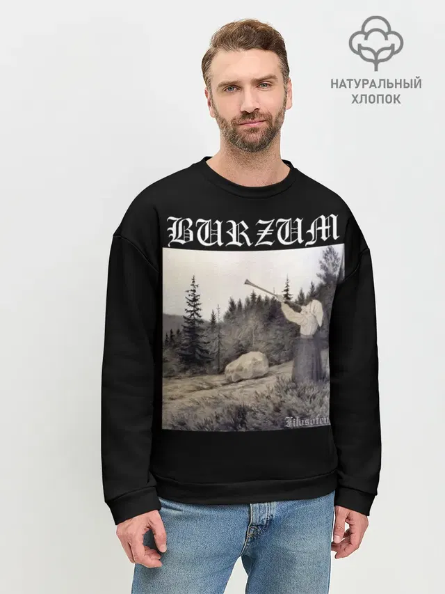 Мужской свитшот базовый с принтом «Разный рок — Burzum — Filosofem»
