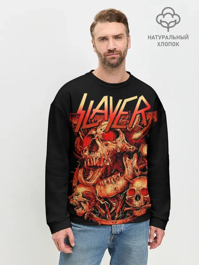 Мужской свитшот базовый с принтом «Slayer — Slayer, Reign in Blood»