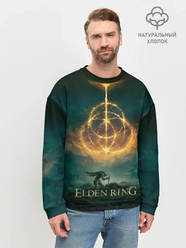 Мужской свитшот базовый с принтом «Elden Ring — Elden Ring Game Art»