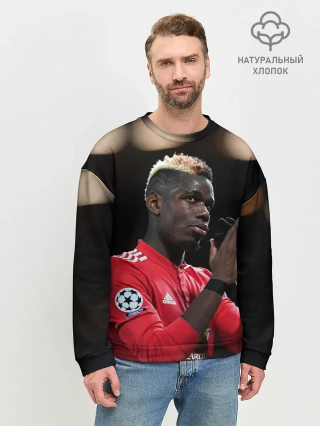 Мужской свитшот базовый с принтом «Манчестер Юнайтед — Поль Погба, Pogba»