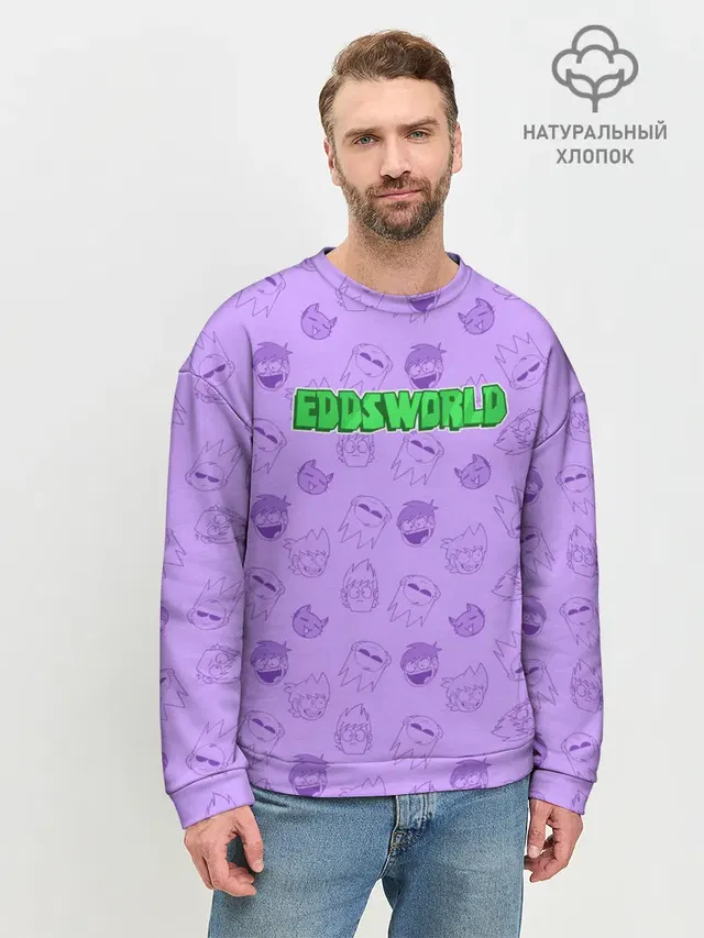 Мужской свитшот базовый с принтом «Eddsworld — Pattern EDDSWORLD»
