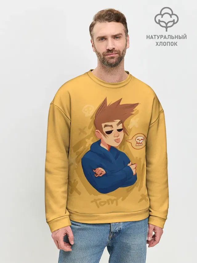 Мужской свитшот базовый с принтом «Eddsworld — Tom EDDSWORLD»