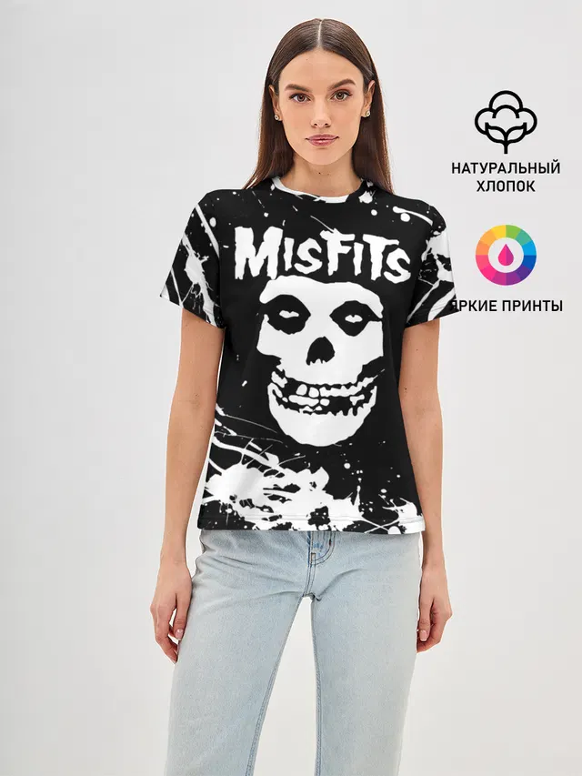 Женская базовая футболка с принтом «Misfits 4»