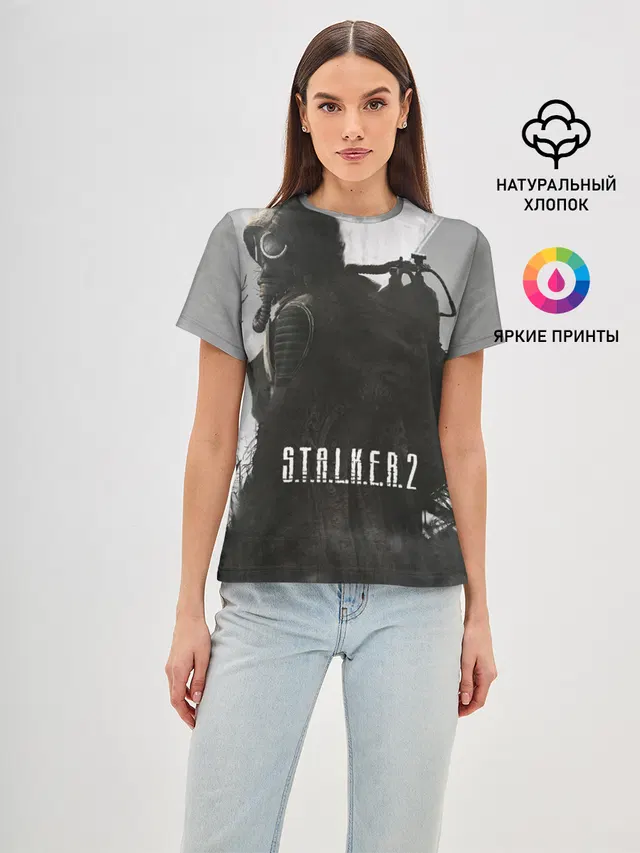 Женская базовая футболка с принтом «Stalker — STALKER 2»