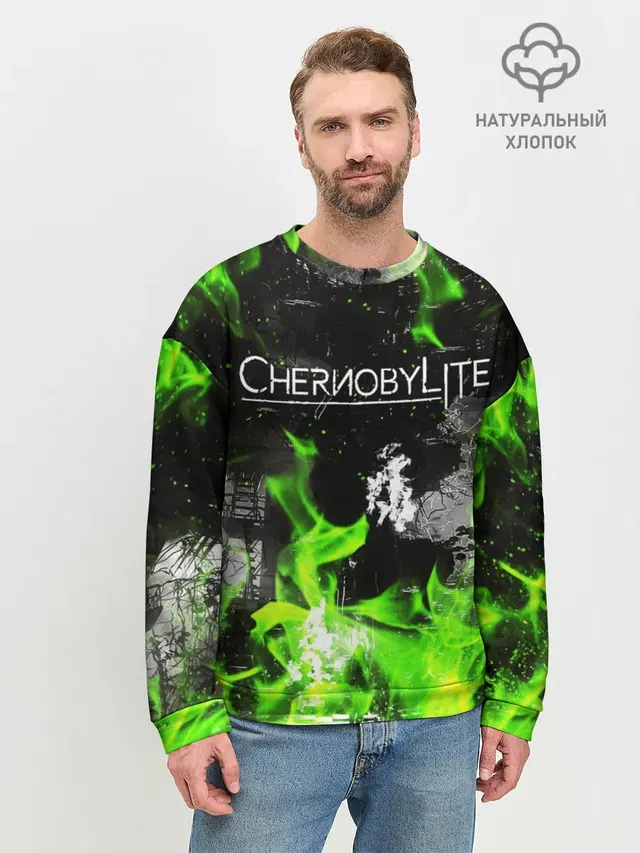 Мужской свитшот базовый с принтом «Chernobylite»
