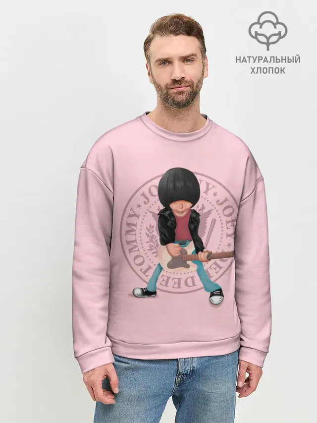 Мужской свитшот базовый с принтом «Ramones — Joey Ramone»
