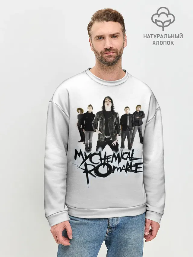 Мужской свитшот базовый с принтом «My Chemical Romance — Участники группы My Chemical Romance»