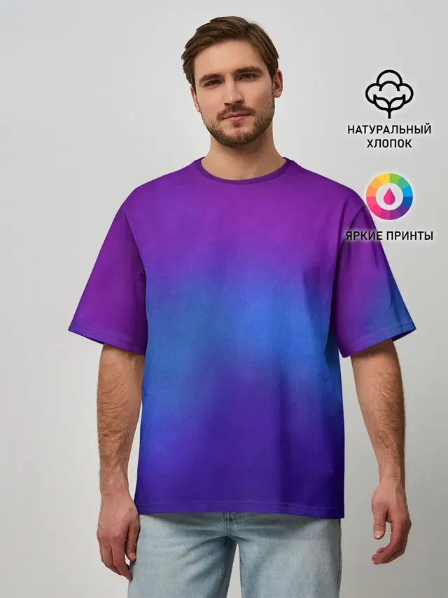 Мужская футболка оверсайз с принтом «Текстуры — Leather gradient»