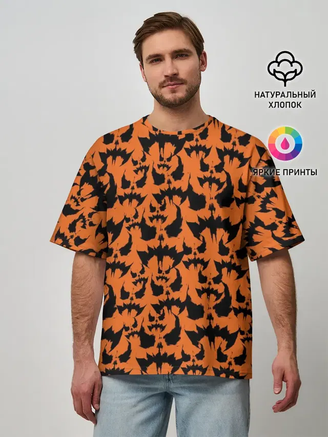 Мужская футболка оверсайз с принтом «Batman Arkham Knight — Scarecrow pattern»